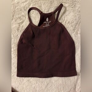 FP Movement by Free People Ribbed Tank Top - Dark Brown